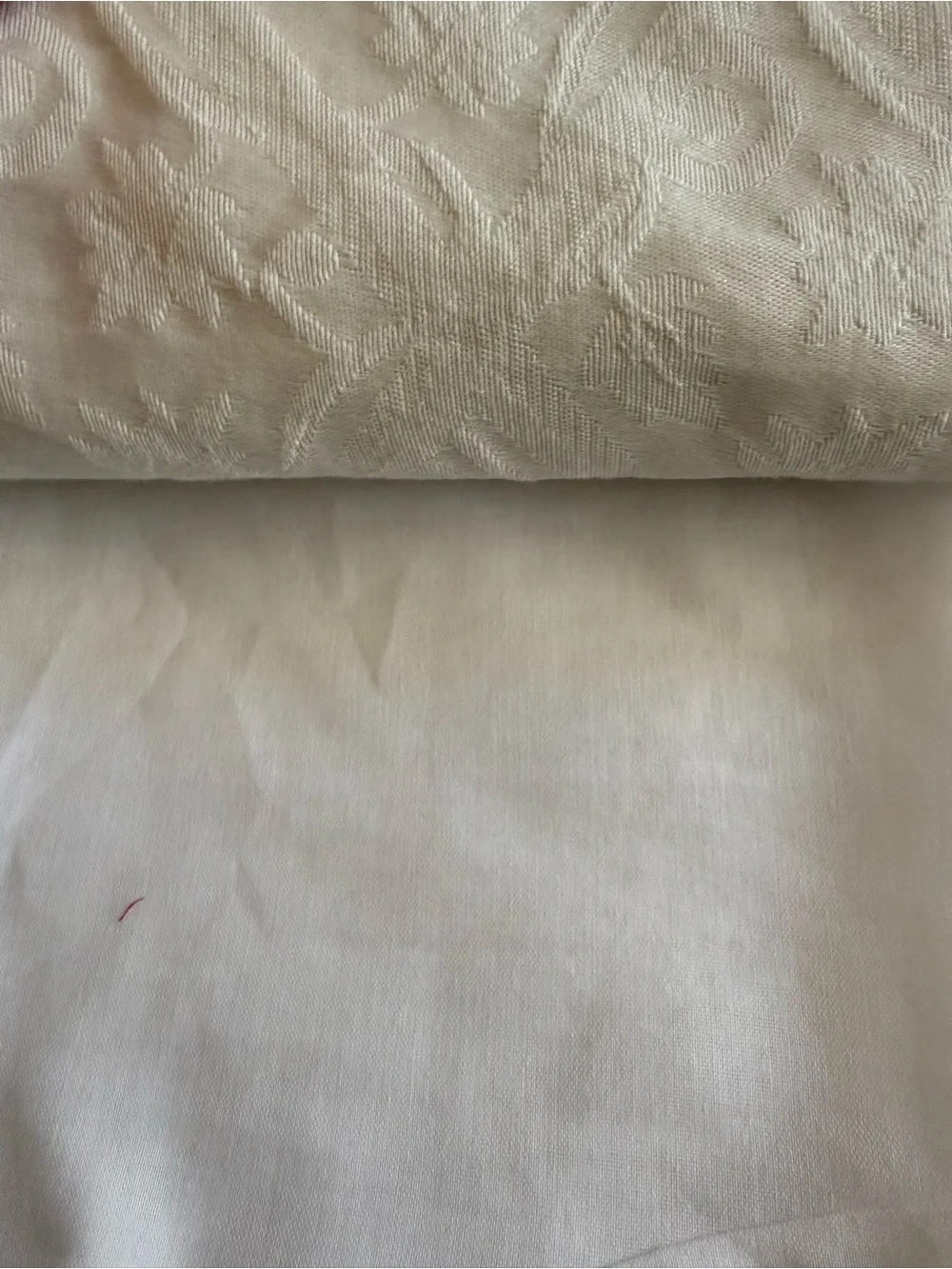 King size Classic Cream Damask Bedskirt Ruffle